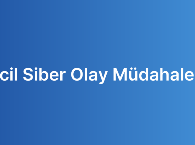Acil Siber Olay Müdahalesi