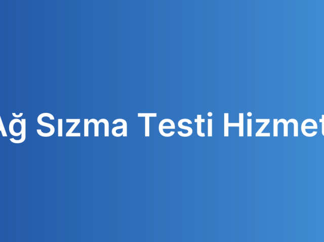 Ağ Sızma Testi Hizmeti