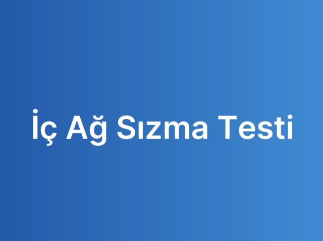 İç Ağ Sızma Testi
