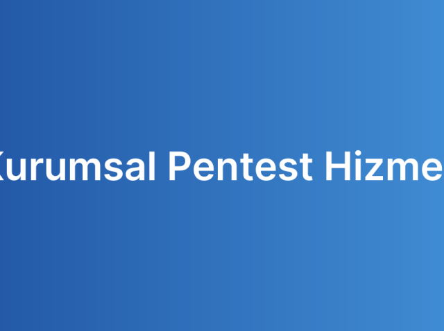Kurumsal Pentest Hizmeti