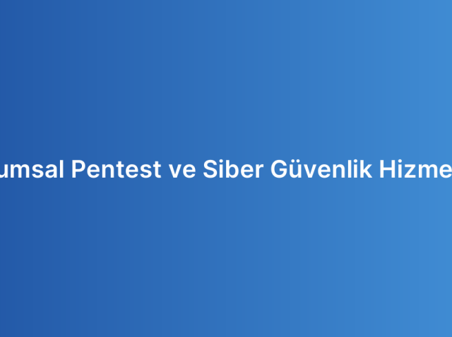 Kurumsal Pentest ve Siber Güvenlik Hizmetleri