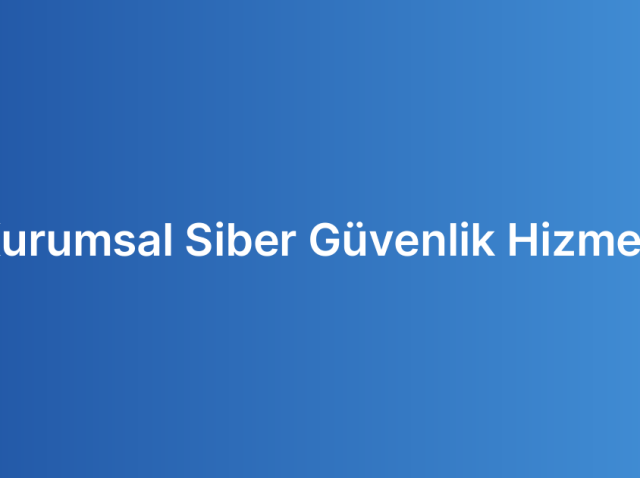 Kurumsal Siber Güvenlik Hizmeti
