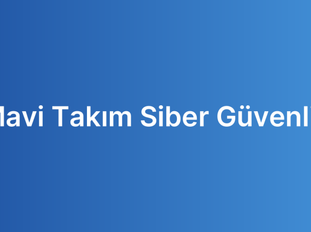 Mavi Takım Siber Güvenlik