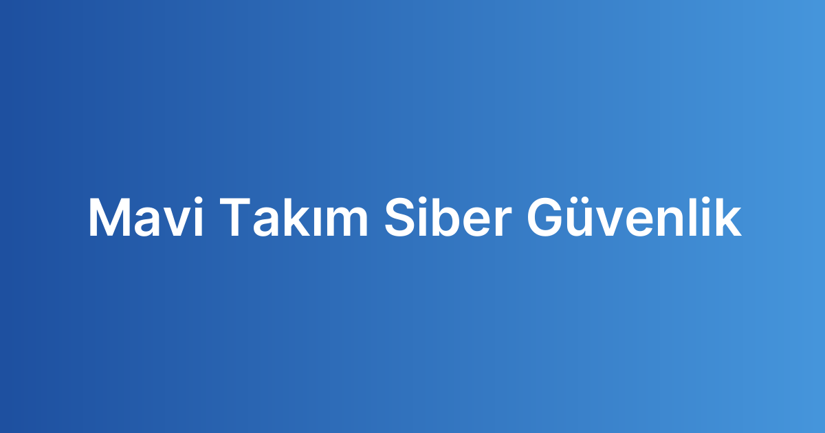 Mavi Takım Siber Güvenlik