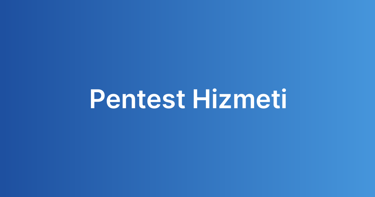Pentest Hizmeti