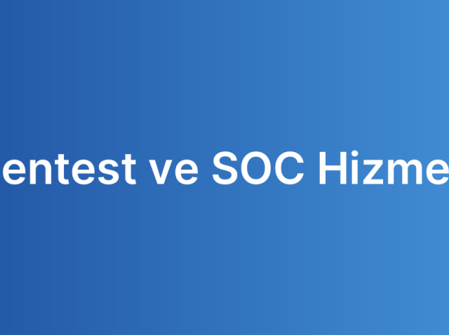 Pentest ve SOC Hizmeti