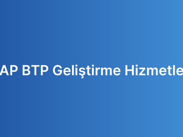 SAP BTP Geliştirme Hizmetleri