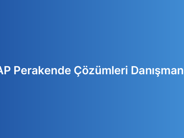 SAP Perakende Çözümleri Danışmanlık