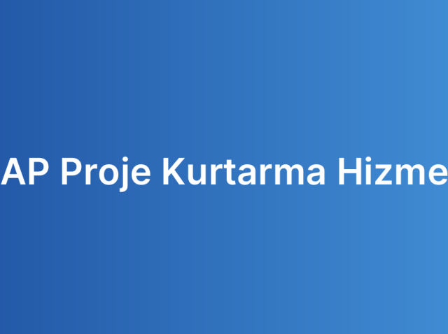 SAP Proje Kurtarma Hizmeti
