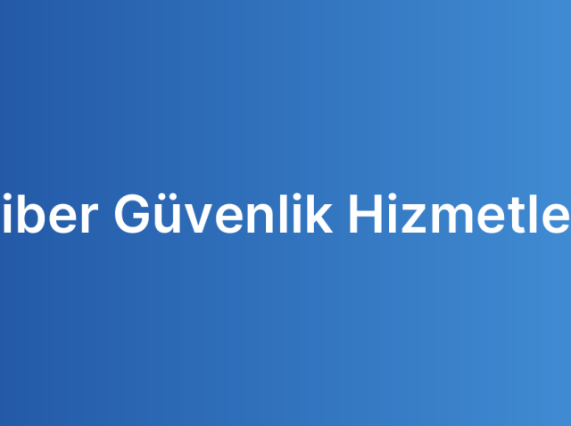 Siber Güvenlik Hizmetleri