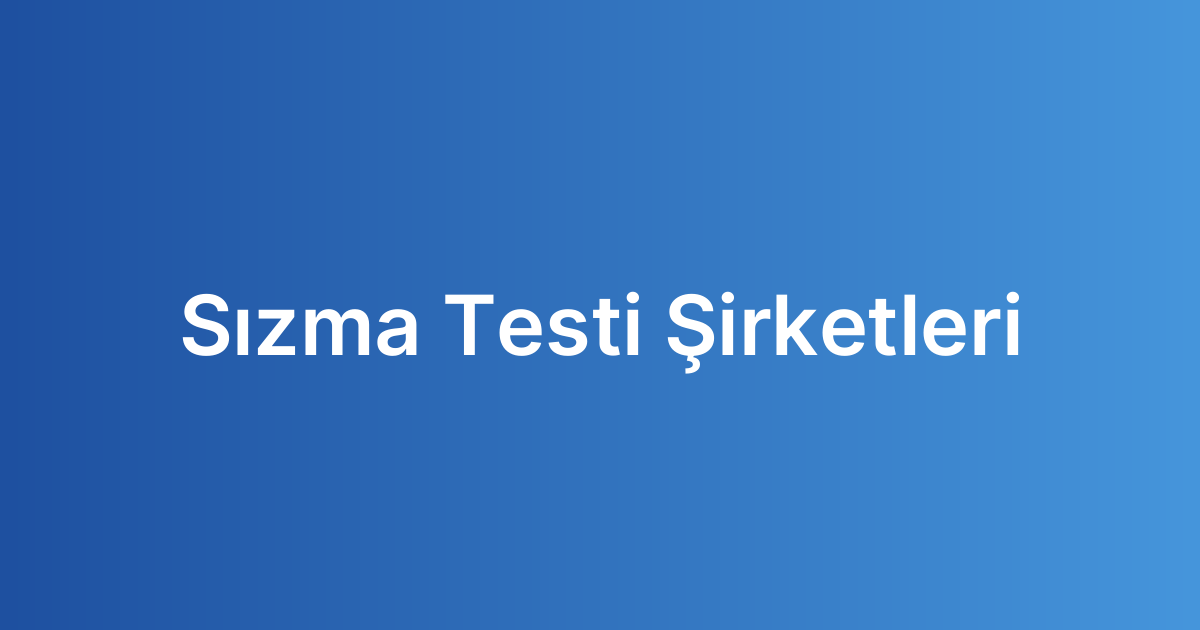 Sızma Testi Şirketleri