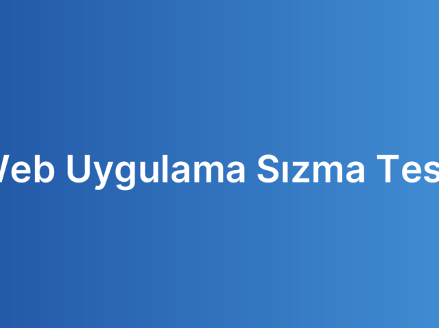 Web Uygulama Sızma Testi