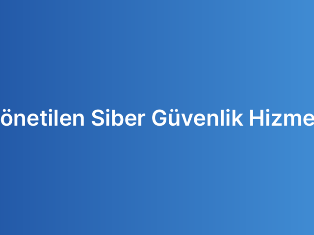 Yönetilen Siber Güvenlik Hizmeti