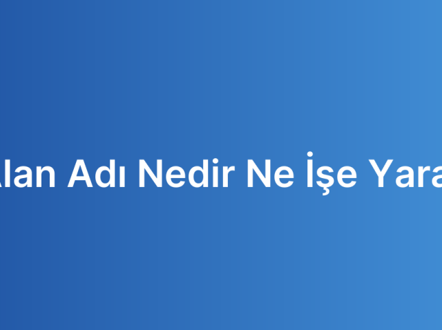 Alan Adı Nedir Ne İşe Yarar