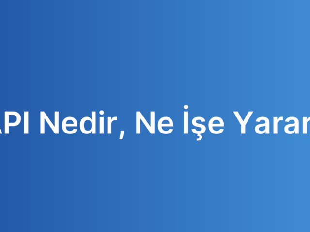 API Nedir, Ne İşe Yarar?