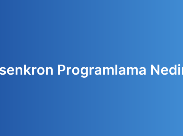 Asenkron Programlama Nedir?