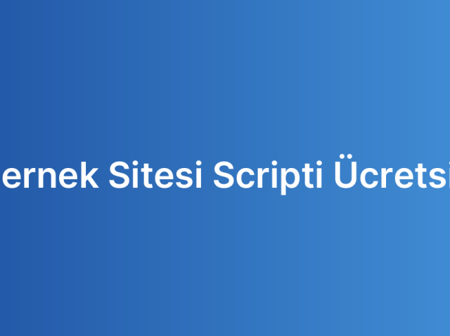 Dernek Sitesi Scripti Ücretsiz
