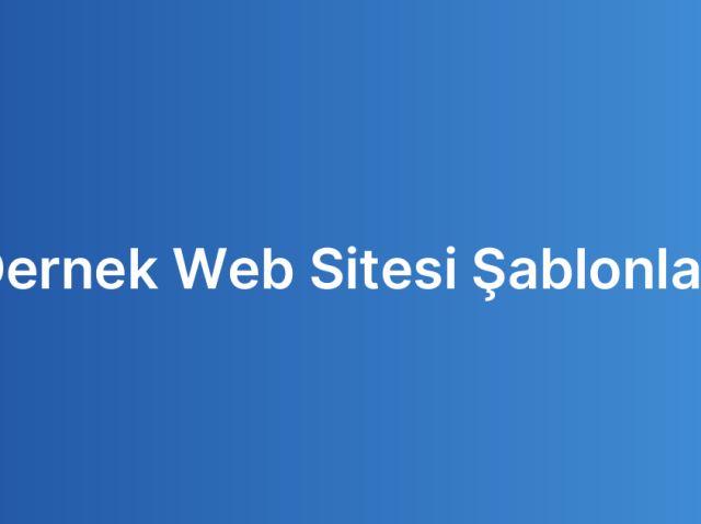 Dernek Web Sitesi Şablonları