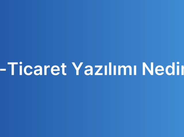 E-Ticaret Yazılımı Nedir?