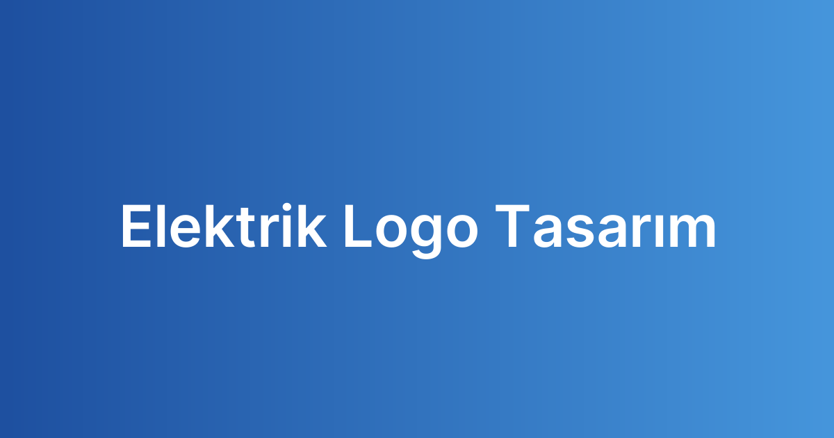 Elektrik Logo Tasarım
