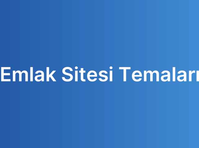 Emlak Sitesi Temaları