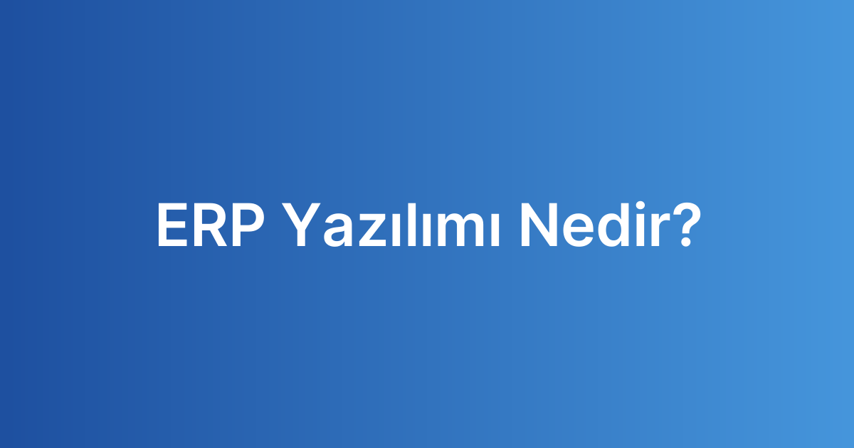 ERP Yazılımı Nedir?