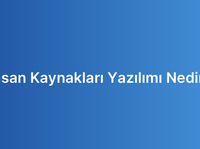 İnsan Kaynakları Yazılımı Nedir?