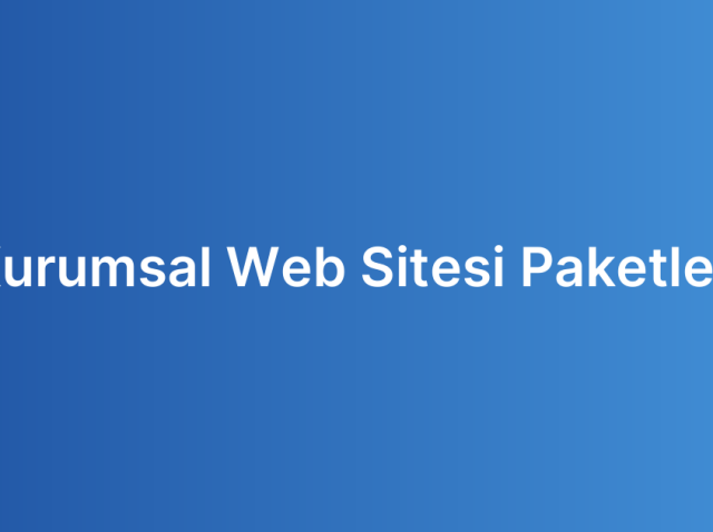Kurumsal Web Sitesi Paketleri