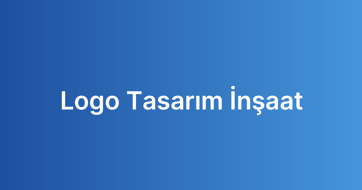 Logo Tasarım İnşaat