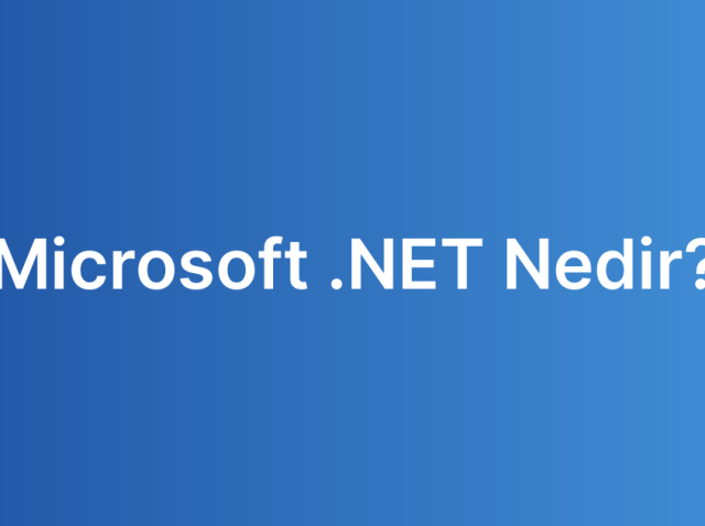 Microsoft .NET Nedir?