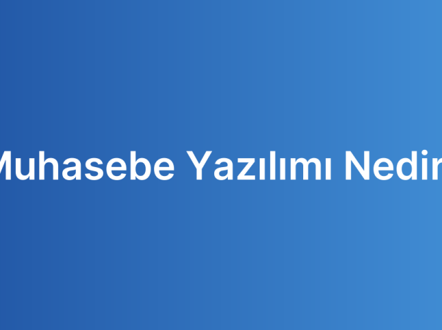 Muhasebe Yazılımı Nedir?