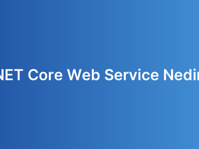 .NET Core Web Service Nedir?
