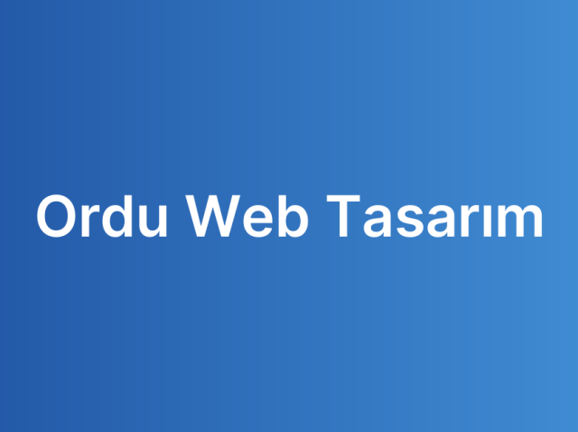 Ordu Web Tasarım