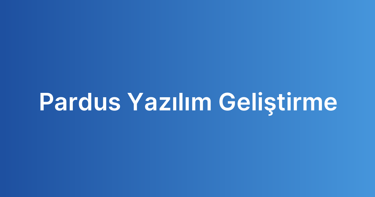 Pardus Yazılım Geliştirme