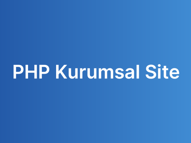 PHP Kurumsal Site