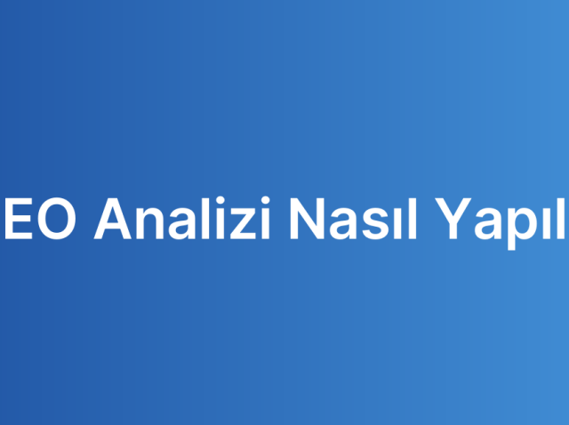 SEO Analizi Nasıl Yapılır
