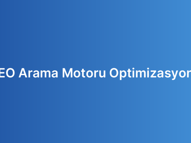 SEO Arama Motoru Optimizasyonu