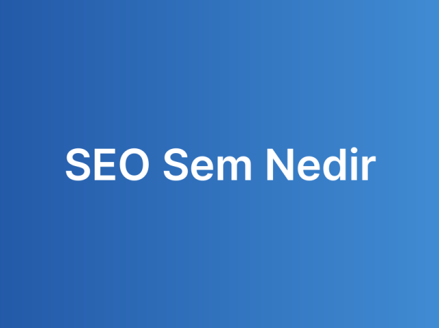 SEO Sem Nedir