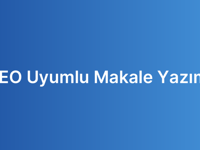 SEO Uyumlu Makale Yazımı