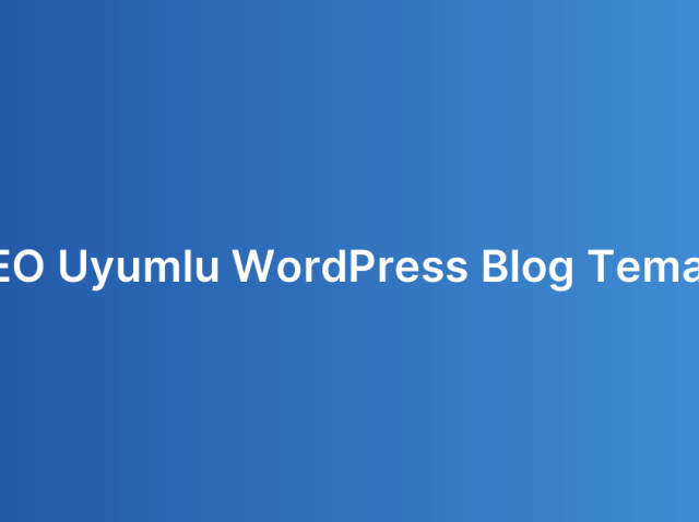 SEO Uyumlu WordPress Blog Teması