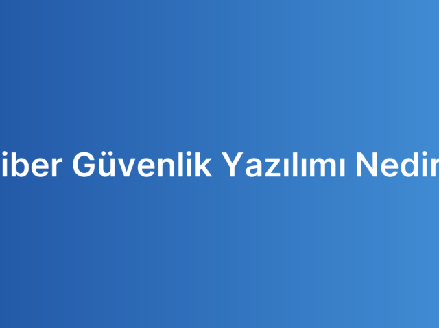 Siber Güvenlik Yazılımı Nedir?