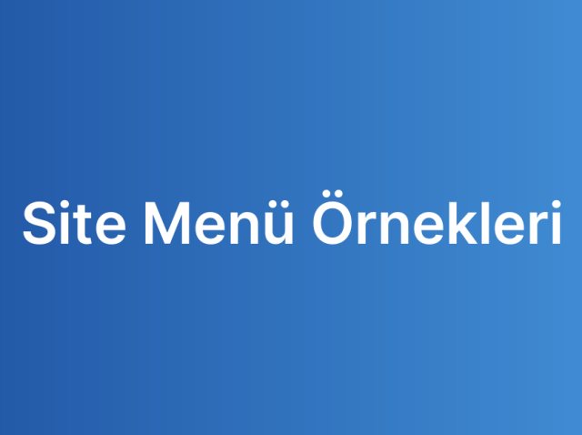 Site Menü Örnekleri