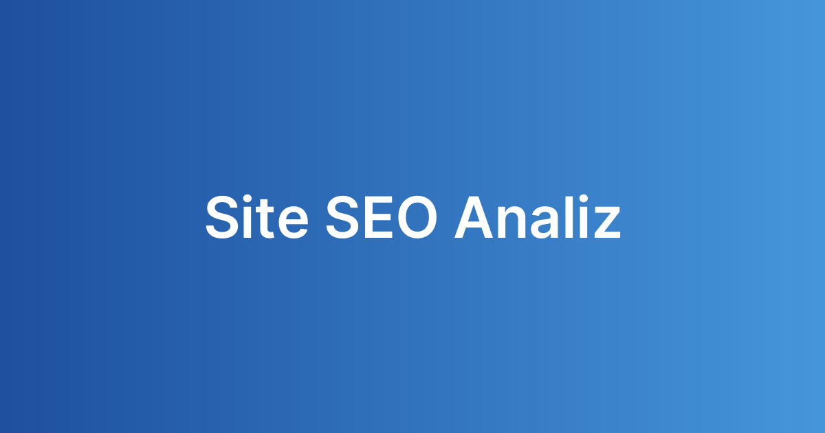 Site SEO Analiz