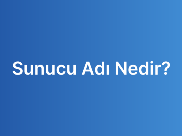 Sunucu Adı Nedir?