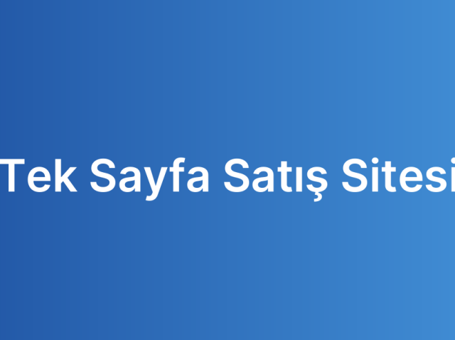 Tek Sayfa Satış Sitesi