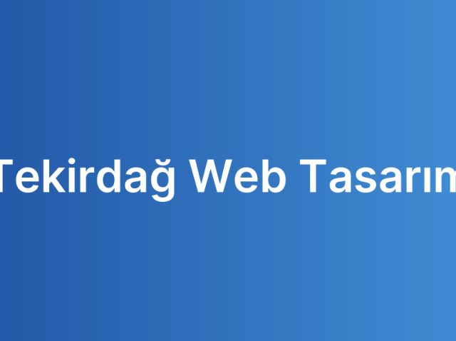 Tekirdağ Web Tasarım