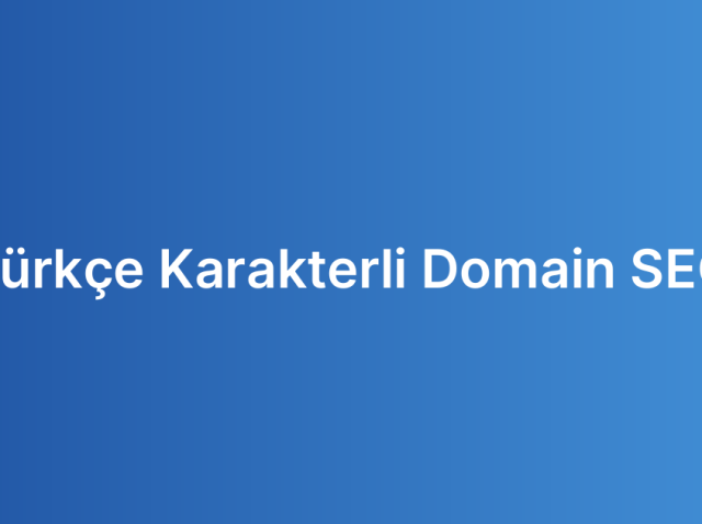 Türkçe Karakterli Domain SEO