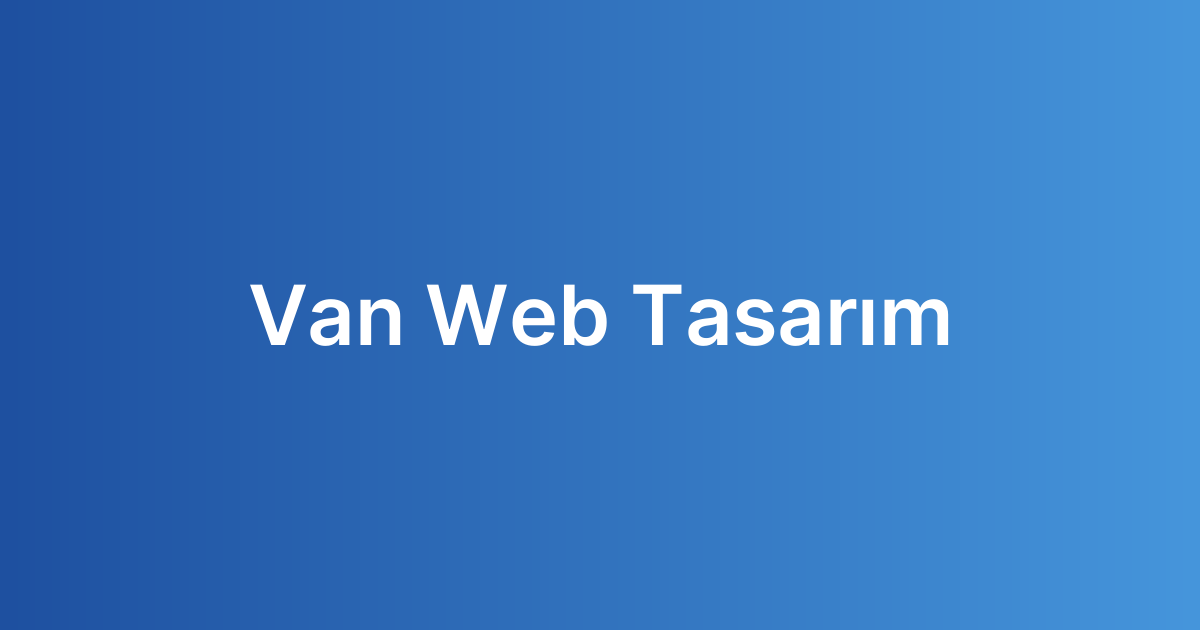 Van Web Tasarım