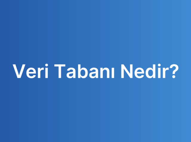 Veri Tabanı Nedir?