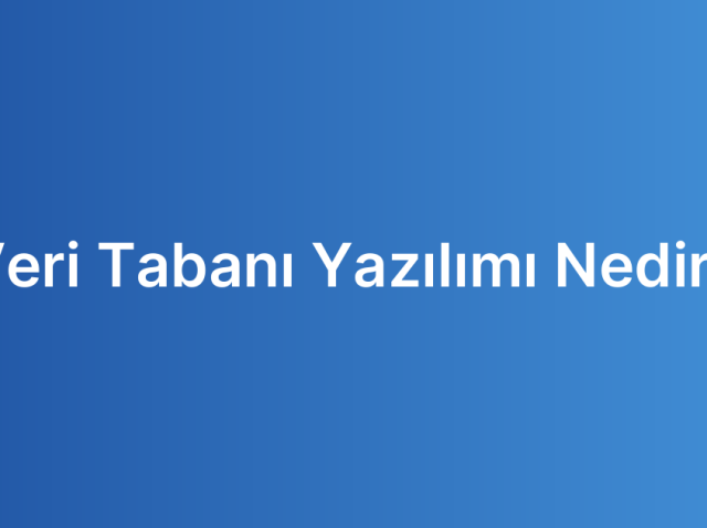Veri Tabanı Yazılımı Nedir?